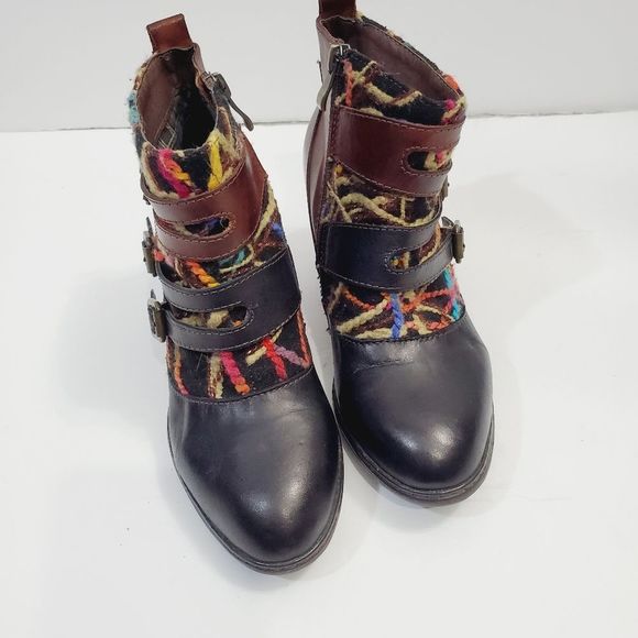 L'artiste Leather Boho Colorful Redding Boots, Size EU 36: US 5.5-6, Heel:2.5” - Picture 9 of 12